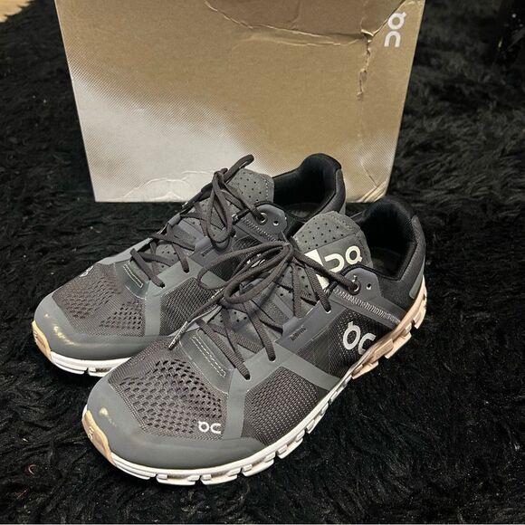 ON CLOUDFLOW black running athletic training lace up shoes sneakers women’s 9 - Picture 2 of 8